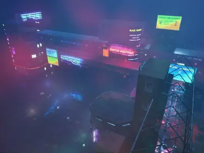 Cyberpunk Neon Signs Vol2 - Back Alley Pack 3D model