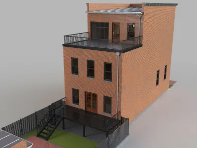 Brownstone townhouse 3D model