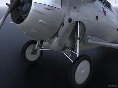 F2F-1 USS Lexington CV-2 1936 Low-poly 3D model