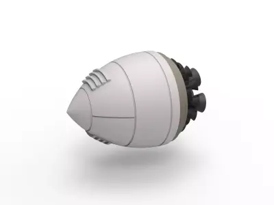 Fantasy rocket engine 3D print model