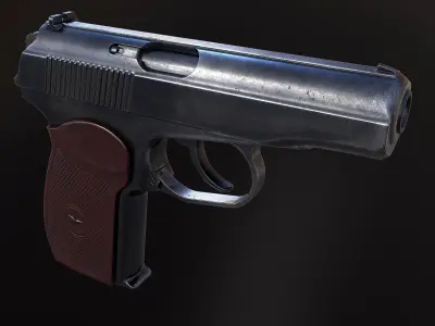 PM Pistol Low-poly 3D model