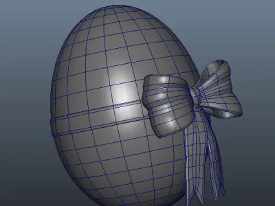 Red egg with bow 3D model
