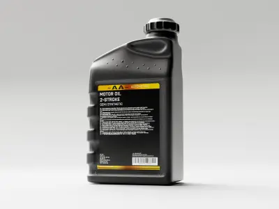 2 Stroke Motor Oil Bottle Free low-poly 3D model