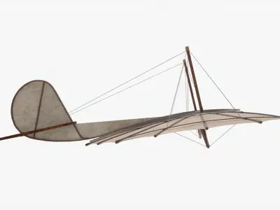 Glider Otto Lilenthal Flyer Low-poly 3D model