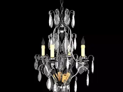 1920 EXQUISITE FRENCH CRYSTAL 9 LIGHT CHANDELIER 3D model