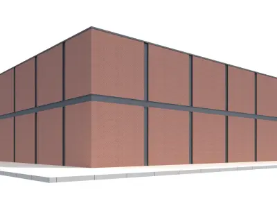 Commercial Building-013 Movie Theater- Low Poly 3D model