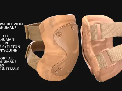 Elbow Pads 17 - All MH Bodies and UE5 Skeletons - Rigged Low-poly 3D model