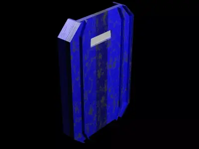 Shield rusty blue robot Free 3D model