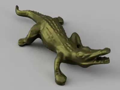 Crocodile gold 3D print model