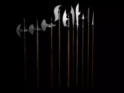 Polearm Pack Low-poly 3D model