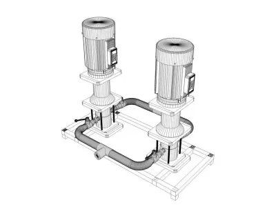High Pressure Feed Filter Pump Low-poly 3D model