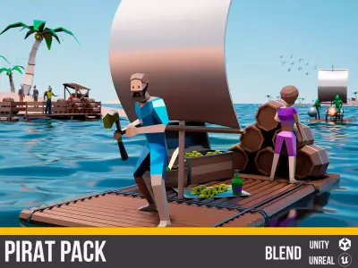 Pirat Pack Low-poly 3D model