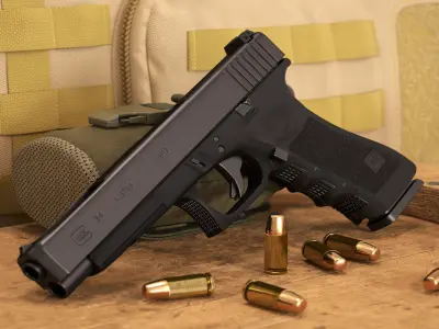 Semi Auto Pistol Glock G34 Black 3D model