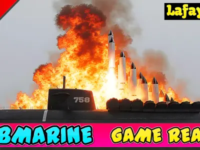 Submarine Lafayette-Class - GAME READY Low-poly 3D model
