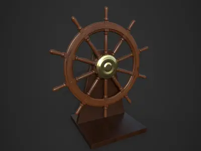 Nautical Wheel Low-poly 3D model