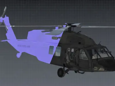 Sikorsky UH-60  Black Hawk Utility HelicopterAttack Helicopter Low-poly 3D model