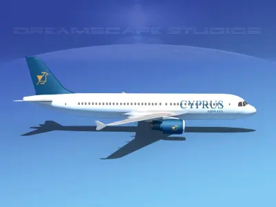 Airbus A320 LP Cyprus Airways Low-poly 3D model