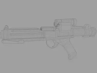 E-11 Blaster Rifle Low-poly 3D model