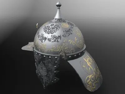 Saracen Helmet Low-poly 3D model