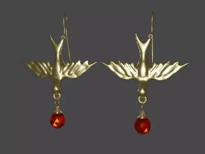 3 No Earrings  Low-poly 3D model