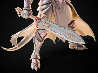 Stylized Sword - Dragonbane Greatsword Ashfang - Game Ready Free 3D model