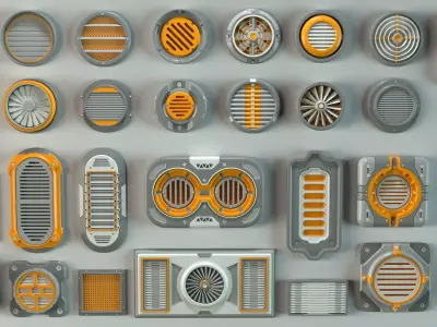 Industrial Kitbash-1 - 30 pieces 3D model