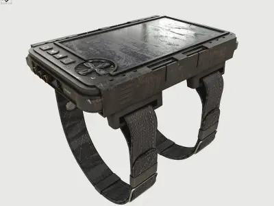 Military wrist tablet Low-poly 3D model