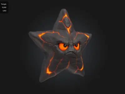 Lava Starfish Angry Stylized Creature Low-poly 3D model