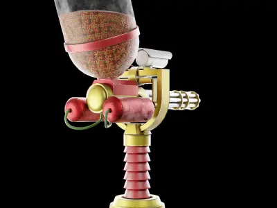 Gummy Bear Turret  Low-poly 3D model