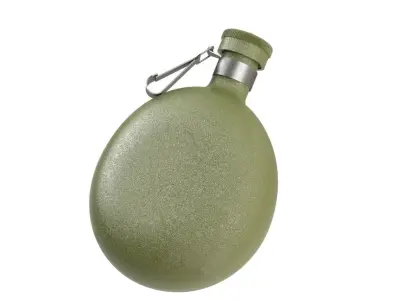 Military metal water bottle 3D model