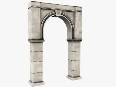 Column stone arch Low-poly 3D model