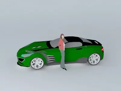 Green sport car SLN NEG Free 3D model