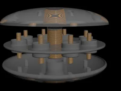 Dual Toroidal Solenoid - Micro Compression Lifter - Concept 3D model