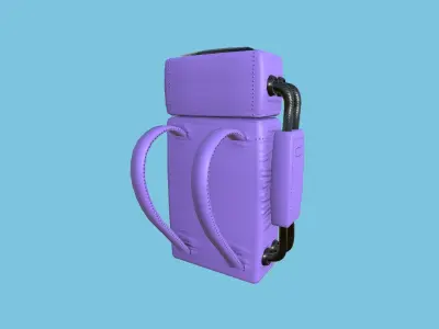 Astronaut Backpack 07 - Purple Black - Character Design Fashion Low-poly 3D model