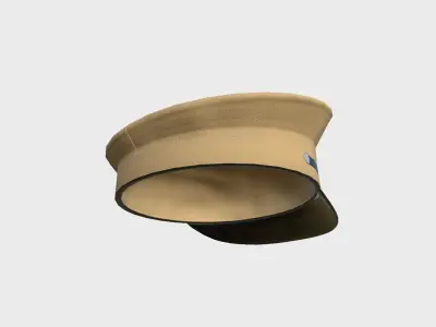 Police Cap 06 Beige - Military Character Design Fashion Low-poly 3D model