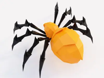 Spider toon 3d model  Low-poly 3D model