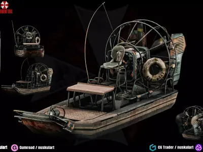 Resident Evil 5 Boat - 3D ASSET - Game Ready - 3D Art Low-poly 3D model