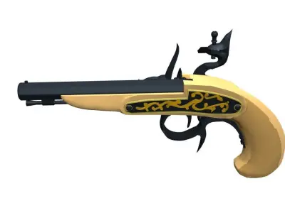 Buccan Flintlock Pistol 3D model
