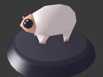 Sheep small cute character Free low-poly 3D model
