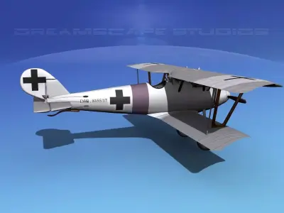 Pfalz DIII German Fighter V08 3D model