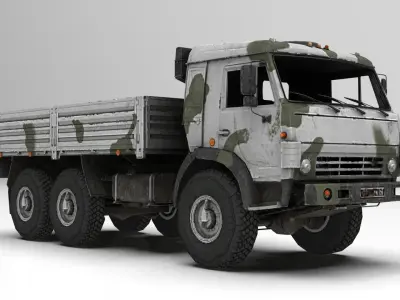 Kamaz Winter Low-poly 3D model