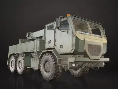 Military Truck V2 - Wrecker Low-poly 3D model