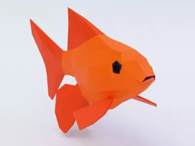 Gold fish low poly 3d model  Low-poly 3D model