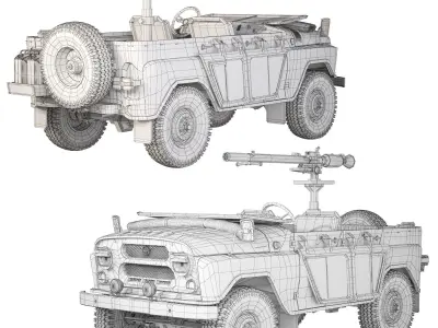 UAZ 469 SPG-9 1980 3D model
