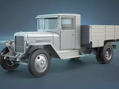 ZIS-5 Flatbed Truck High-Poly 3D model