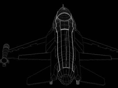 Fighter Jet F16 Low-poly 3D model