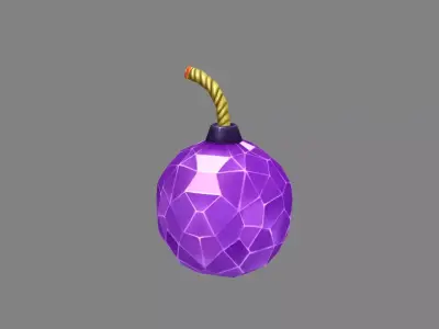 Amethyst Diamond Bomb - plastic grenade Low-poly 3D model