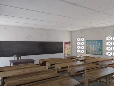 African Primary School Architecture Uganda Classroom V1 3D model
