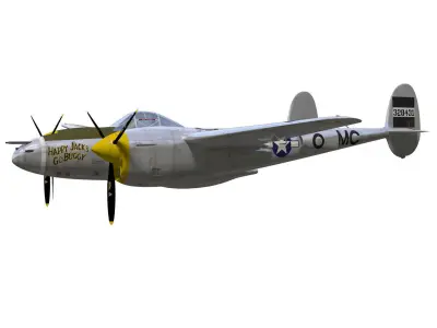 Lockheed P-38J Lightning 3D model