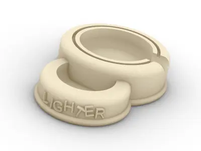 ashtray with a place for lighter 3D print model
